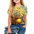 thumbnail image 2 of Virmaxy (3-14y) Toddler Kids Bee Printed Tops Boys Girls Casual Round Neck Short Sleeve Tops Summer Loose Pullover Crewneck T Shirts Yellow-13 3 Years, 2 of 3