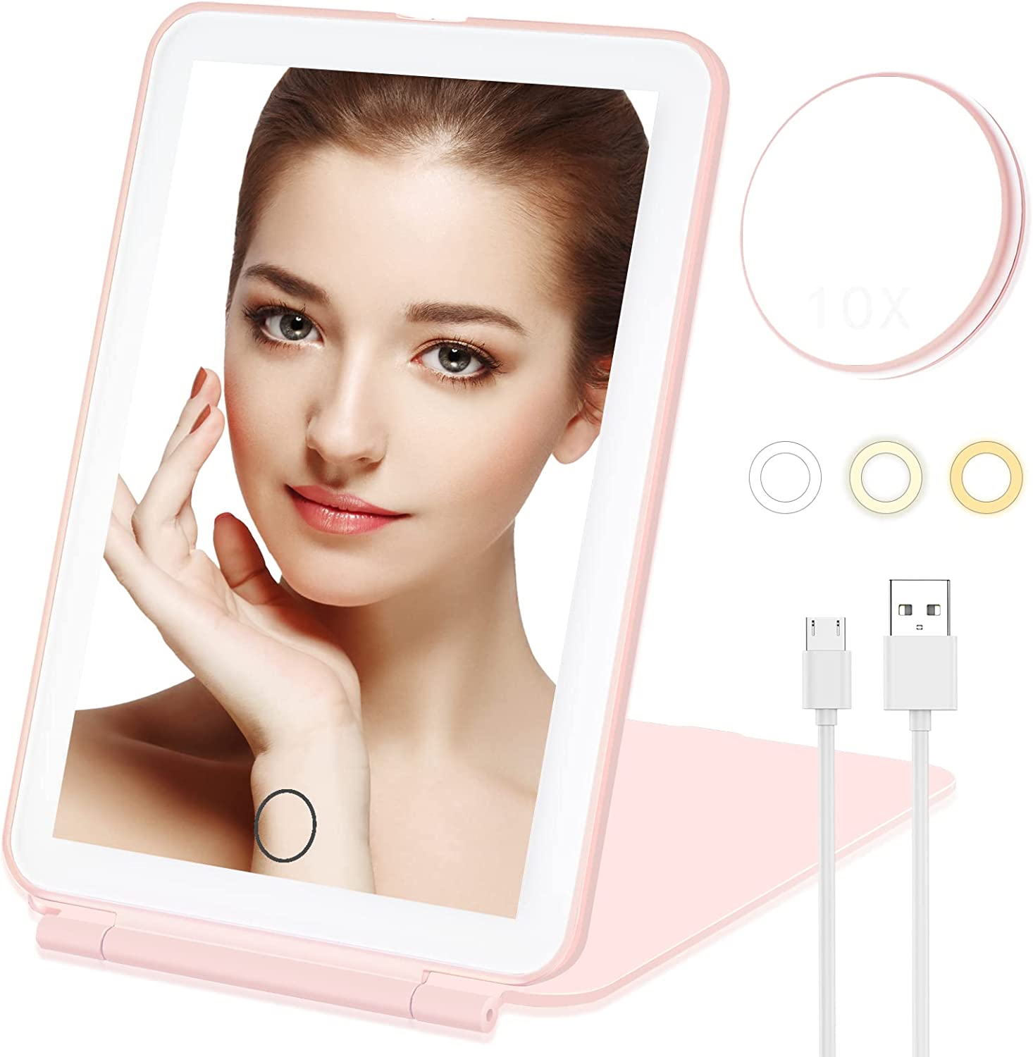 Makeup Mirror with 10X Magnifying Mirror, Vanity Mirror with 80 LED