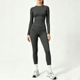 thumbnail image 6 of Workout Sets for Women 2 Piece Scrunch Butt Lifting Leggings Long Sleeve Slim Fit Tops Matching Set Gym Yoga Outfits, 6 of 6