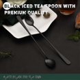 thumbnail image 4 of 9-Inch Long Handle Iced Tea Spoon, Coffee Spoon, Ice Cream Spoon, Stainless Steel Cocktail Stirring Spoons, Set of 4 black, 4 of 5