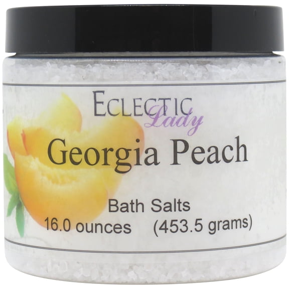 Georgia Peach Bath Salts by Eclectic Lady, 16 ounces