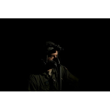 Portrait of a US Air Force pilot with oxygen mask Canvas Art - Stocktrek Images (35 x 23)