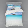thumbnail image 2 of Ambesonne Beach Bedding Set 3 Pcs, Carribean Ocean Island, Twin XL, Cream Turquoise, 2 of 3
