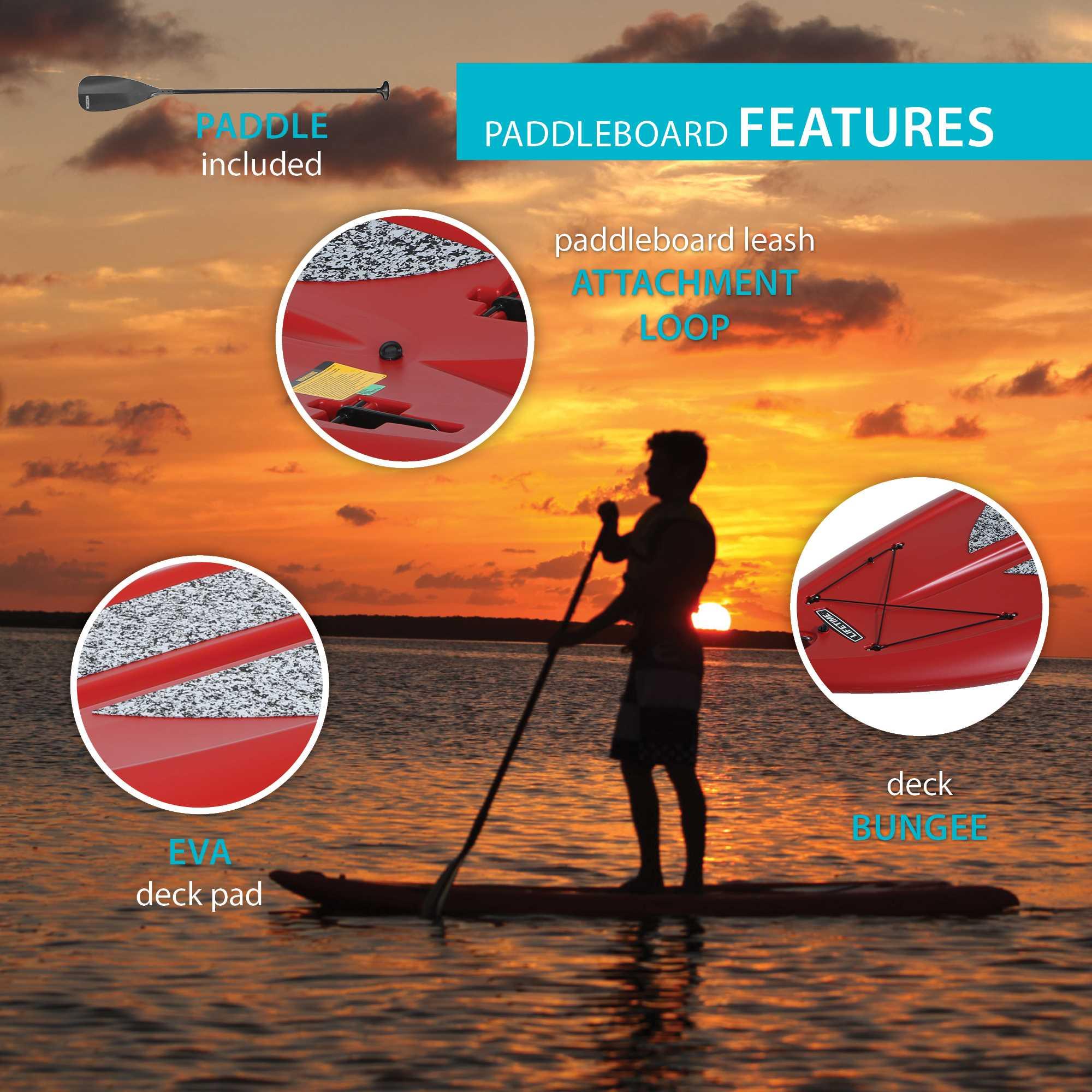 Lifetime Freestyle XL 116 inch Stand-Up Hardshell Paddleboard - 2 Pack, Red (90445)