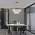 thumbnail image 6 of GMizon 24-inch modern luxury double-layer crystal chandelier, 3-tone light with LED bedroom chandelier, suitable for dining room and living room lighting fixtures (gold), 6 of 8