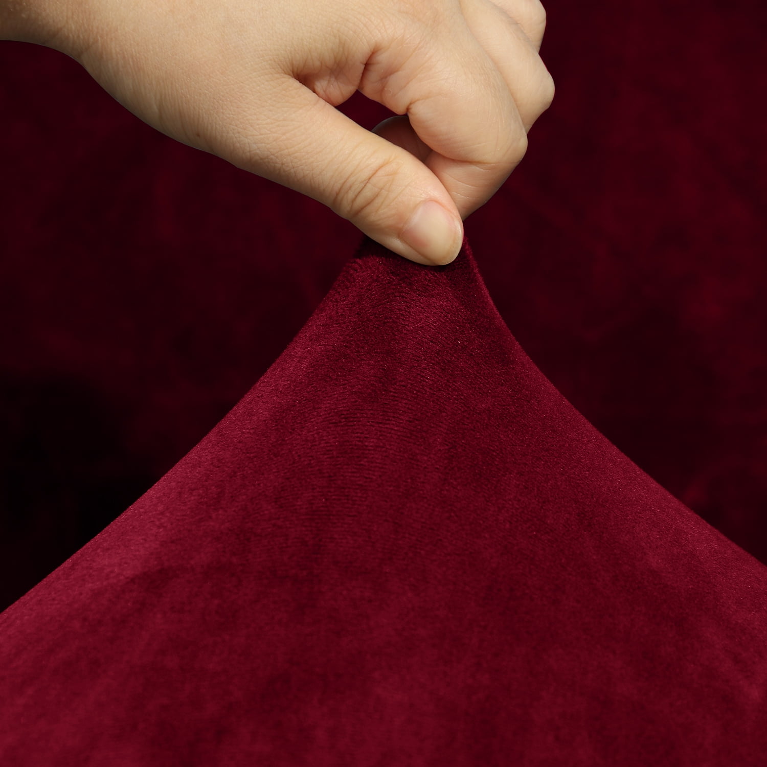 Eurhowing 5 Seat Recliner Sofa Cover, Soft Velvet Stretchable L-Shaped Sectional Couch Slipcovers, Corner Reclining Sofa Covers Furniture Protector, Burgundy