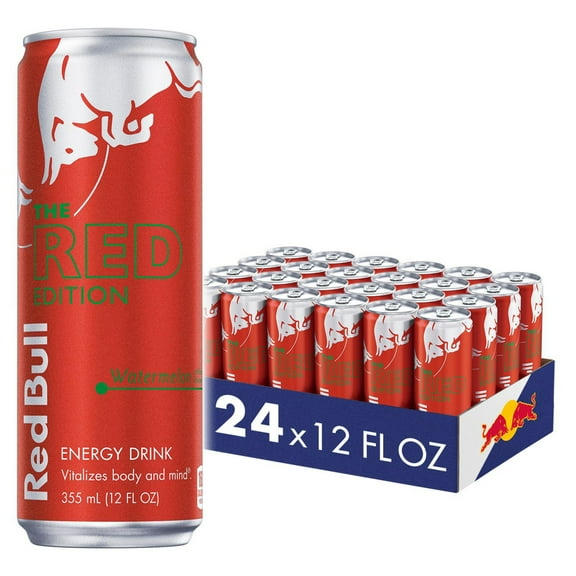 Red Bull Energy Drink, The Red Edition, Watermelon, 12 Fl Oz (24 pack)