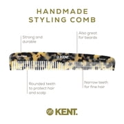 Kent 9T Fine Tooth and Wide Tooth Comb Detangler Hair Combs - Large Handmade and Saw-Cut Dressing Comb - Wet Hair Comb for Women and Durable Grooming Comb for Men Made in England