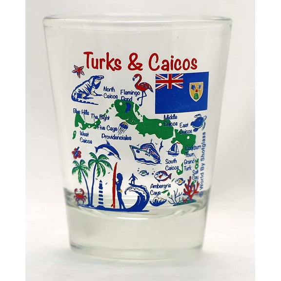 Turks & Caicos Landmarks and Icons Collage Shot Glass