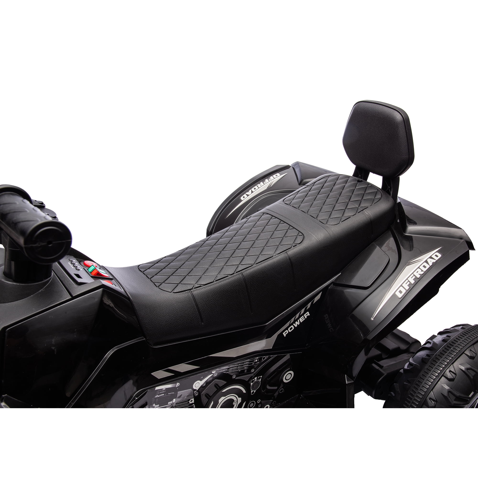 24V 2 Seater 4WD Ride on Toys ATV for Kids 4*200W 4-Wheeler Quad w/ MP3 LED Lights Music, Black
