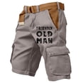 thumbnail image 2 of Big And Tall Men's Cargo Shorts With Elastic Waist And Drawstring Featuring Durable Fabric And Contrast Pocket Lining For Summer Work Hiking Fishing Light Gray S, 2 of 5