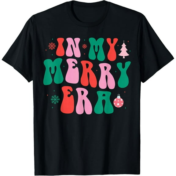 Premium model-Unisex-100% cotton-Funny In My Merry Era Christmas Family Matching Xmas T-Shirt