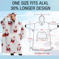 thumbnail image 4 of Oversized Wearable Blanket Hoodie,White Christmas Santa Pattern Sherpa Blanket Hoodie with Super Pockets,Super Warm Fuzzy Pullover for Women & Men, 4 of 6