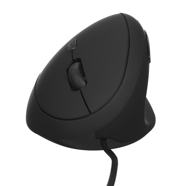 Dispositivo óptico Ratón óptico con cable Ratón vertical Ratón de oficina con cable USB 6 teclas Ratones ergonómicos con 3 DPI ajustables para PC portátil Negro Meterk Dispositivo óptico