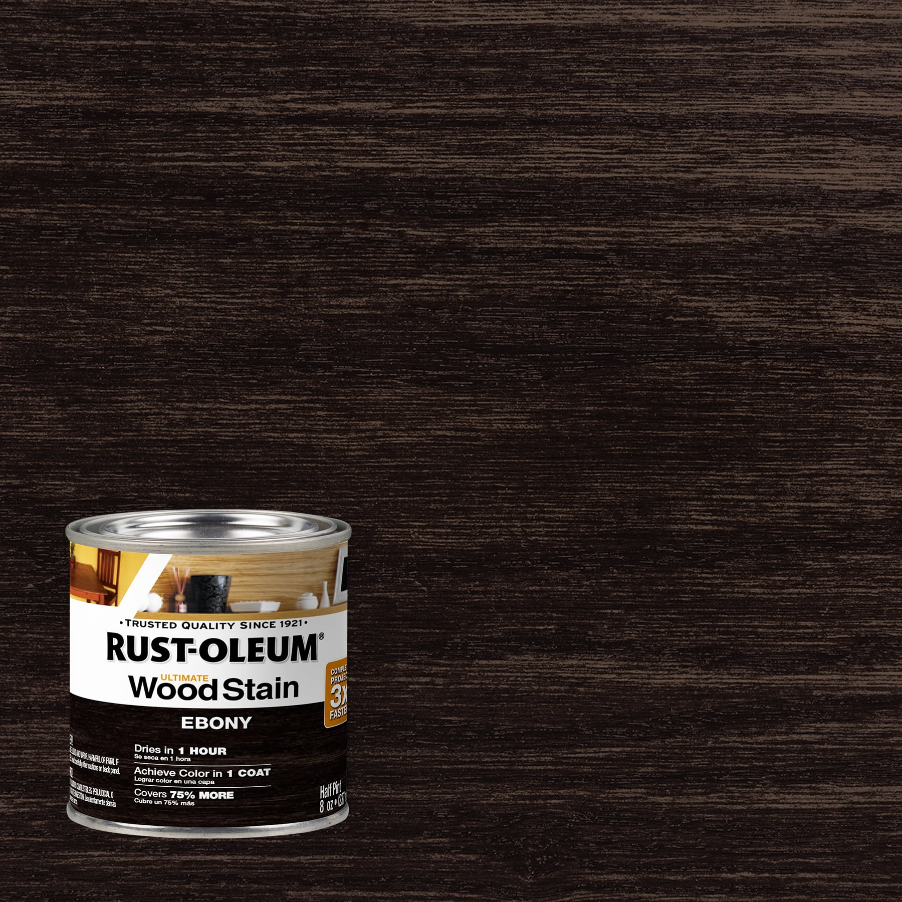 Ebony, RustOleum Ultimate Wood Stain205170, Half Pint