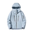 thumbnail image 1 of LOVZFMLL Vestes pour Femmes Coupe-Vent Couleur Unie Veste sous-Veste à Manches Longues avec Capuche Veste Décontractée, 1 of 3