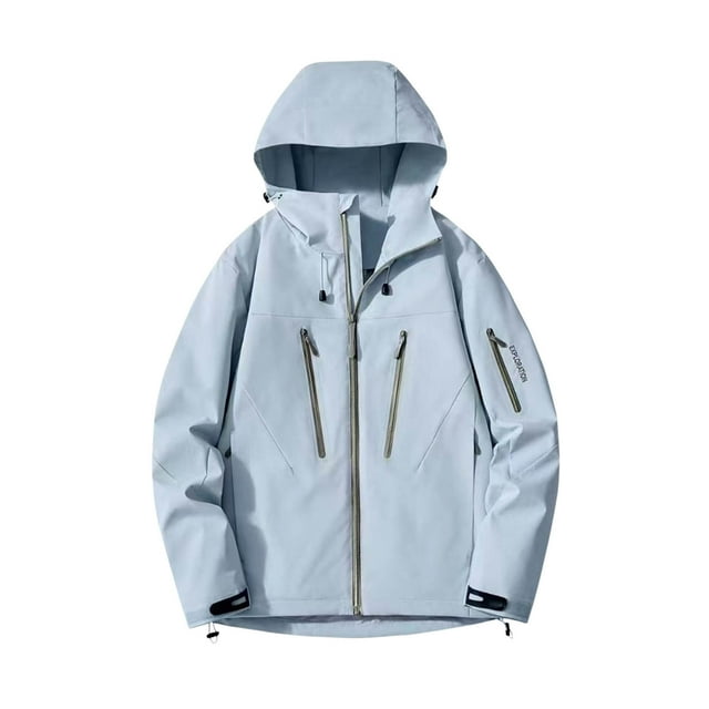LOVZFMLL Jackets for Women's Solid Color Windbreaker Jacket Submachine Jacket Long Sleeved Hooded Casual Jacket