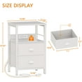 thumbnail image 2 of Nightstand with Charging Station, Black Night Stand with 2 Fabric Drawers, Side Table with USB Ports, End Table with Storage Shelf, for Living Room/Bedroom, 2 of 9