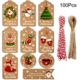 thumbnail image 2 of Bluelans 1 Set Brown Kraft Paper Christmas Gift Tags, Xmas Brown Kraft Gift Tags with Jute Twine Baker Twine for DIY Xmas Holiday Present Wrap Stamp and Label Package Name Card, 2 of 8