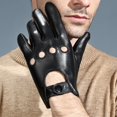 thumbnail image 1 of Guantes de conducción Macarena Guantes de conducción de invierno para hombres Cuero Vintage Táctil Forrada SG, 1 of 8