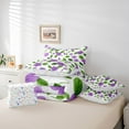thumbnail image 6 of Manfei Chic Flowers 7pcs Bedding Comforter Set for Teens Boys Girls,Green Purple Queen Bedding Sets Super Cozy,Spring Graden Queen Sheet Sets,Luxury Bedroom Decor,Reversible, 6 of 8