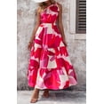 thumbnail image 3 of Vestido PRETTYGARDEN Maxi Floral Rojo y Blanco con Hombro Descubierto Talla L, 3 of 6