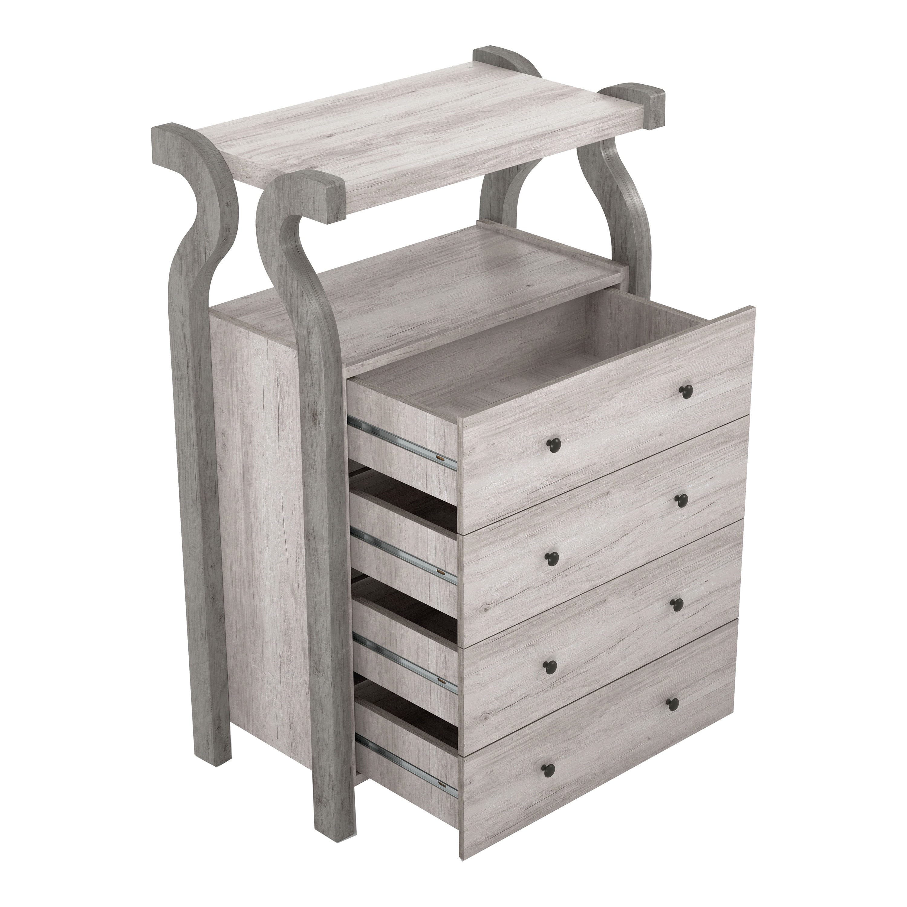 Furniture of America Draste 4-Drawer and 1-Shelf Wood Coastal White Chest