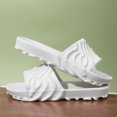 thumbnail image 5 of Platform Slippers for Women Men Cushioning Nonslip Indoor Slides Open Toe Thick Soft Sole Summer Sandals Beach Shoes White Size 10, 5 of 7
