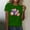 Green, variant on Women's Independence Day Short Sleeve Tops Under $10 Free Shipping American Flag Summer Casual Loose 3XL Pullover Printed Short Sleeved Round Neck Top