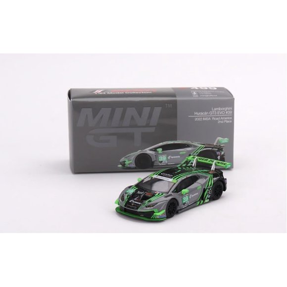 True Scale Miniatures Model Car Compatible with Lamborghini Hurac n GT3 EVO #39 2022 IMSA Road America 2nd Place Limited Edition 1/64 Diecast Model Car MGT00499