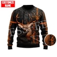 thumbnail image 2 of Suéter feo de Navidad con estampado 3D de camuflaje para caza de ciervos, con nombre personalizado, para cosplay, estilo Harajuku, manga larga, para invierno, X1, 2 of 5