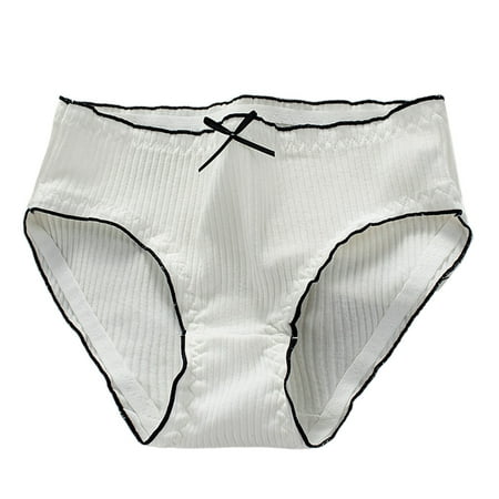 

YXGla Seamless Briefs Solid Color Elastic Waistband Ribbing Design Panties for Daily Life