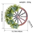 thumbnail image 3 of Spring Wheel Wreath Green Wreath Door Hanging Front Door Welcome Decoration Artificial Flower Design Home Decor 1Pc Net Weight 1.20 Lb, 3 of 8