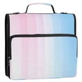 thumbnail image 5 of FORMRS Zipper Binder with Shoulder Strap 2-inch Ring 500 Sheet Capacity File Bag, Light Blue Stripes, 5 of 5