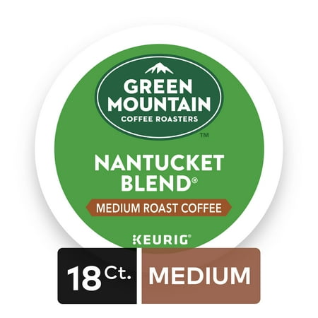 Green Mountain Coffee Roasters Nantucket Blend Keurig Single-Serve K-Cup Pods, Medium Roast Coffee, 18 Count