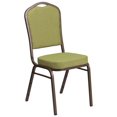 thumbnail image 1 of HERCULES Series Crown Back Stacking Banquet Chair in Burgundy Fabric - Gold Frame, 1 of 9