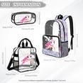 thumbnail image 4 of Xoenoiee Turtle Bubble Coral Print 3 Pieces Set Clear Backpack for for Girls School Backpacks 17 inch Transparent School Bag with Lunch Bag Pencil Case Set for Elementary Kindergarten Student, 4 of 5