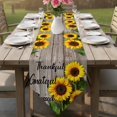 thumbnail image 6 of Table Runners 72 Inches Long, Farm Sunflower Cotton Linen Kitchen Dining Coffee Table Runner for Party Home Decor, Positive Floral Vintage Brown Wooden Tabletop Dresser Scarves Runner 14x72 Inch, 6 of 9