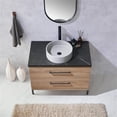thumbnail image 5 of Trento 36" Single Concrete Sink Bath Vanity in North American Oak with Mirror, 5 of 12