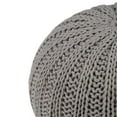 thumbnail image 4 of Simpli Home Shelby Boho Round Hand Knit Pouf in Dove Gray Cotton, 4 of 6