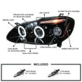 thumbnail image 3 of Spec-D Tuning Halo LED Smoke Lens Glossy Black Housing Projector Headlights Compatible with 2003-2008 Toyota Corolla, Left + Right Pair Headlamps Assembly, 3 of 5