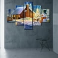 thumbnail image 2 of TISHIRON 5PCS Framed Canvas Wall Art Set,60"x40" Christmas Night Snowman Canvas Art Decor, 2 of 7