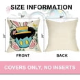 thumbnail image 2 of Easter Hunting Squad Decorative Throw Pillow Covers 20 x 20 Set of 4, Bless This Nest Cartoon Mouse Bunny Ears Cushion Case Decor, Rabbit Eucalyptus Leaves Stripes Home Decoration for Sofa Couch, 2 of 6