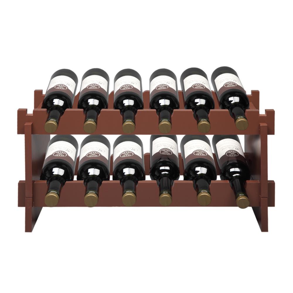 Ktaxon 12Bottle Stackable Natural Wine Display and Storage Rack