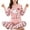 Pink, variant on HEVIRGO Women Two-pieces Long Sleeve Sleepwear,Autumn Winter Cute Cartoon Cat Print Pajama Set,Small Size
