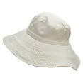 thumbnail image 2 of Big Size Ladies Linen Wide Brim Hat - Khaki 2XL, 2 of 5
