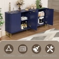 thumbnail image 6 of Boyel Living 4 Door Sideboard Cabinet, Accent Cabinet Buffet Cabinet with Storage & 2 Adjustable Shelf for Living Room (Blue), 6 of 6