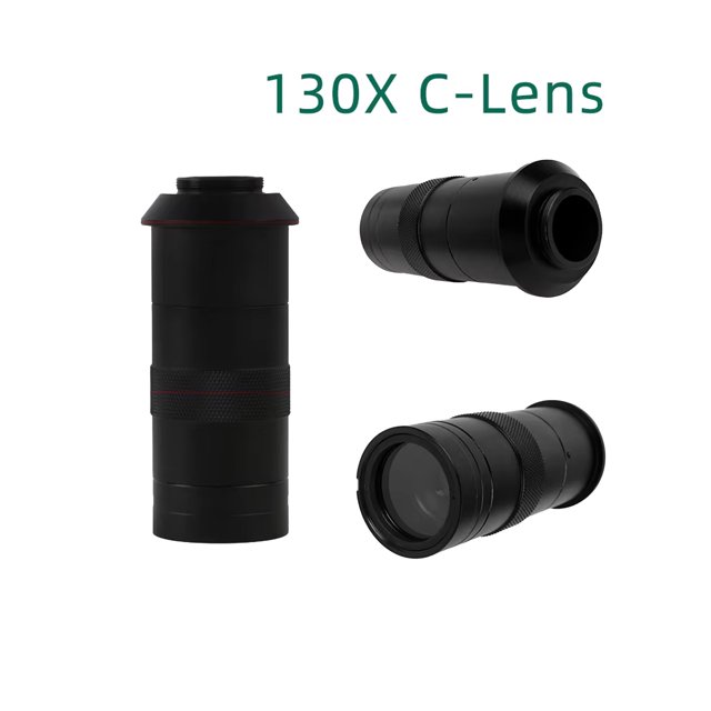 1-130X Microscope Lens High-definition Optical Display Multi Function Adjustable Zoom C-Mount Using a Microscopes Lens Adjustable magnification