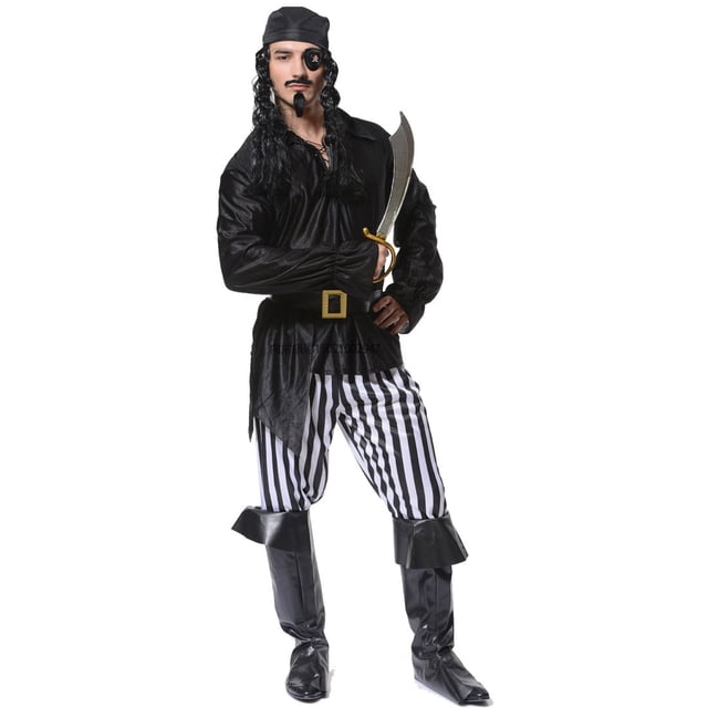 Disfraz de pirata blanco plano PARA hombre + accesorios flatwhite