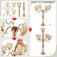 thumbnail image 4 of 2 Pack 5 Arms Gold Candelabra Centerpiece with Crystal Pendant 26 Inch Tall Floor Chandelier Beaded Candle Holder Table Centerpieces Wedding Party Dinner Formal Event, 4 of 6